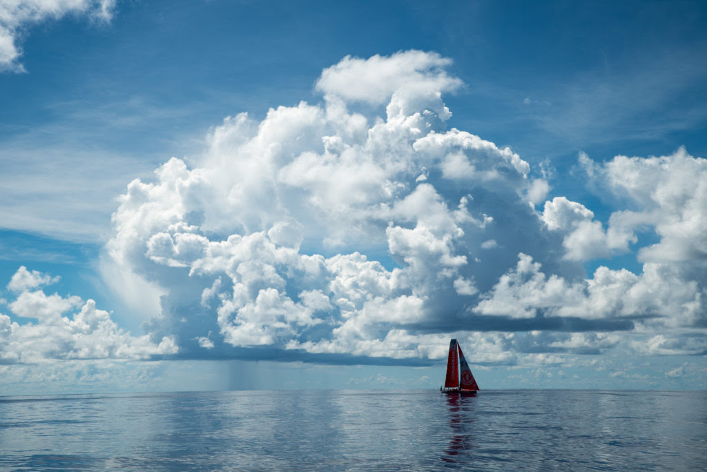 yacht in ocean doldrums